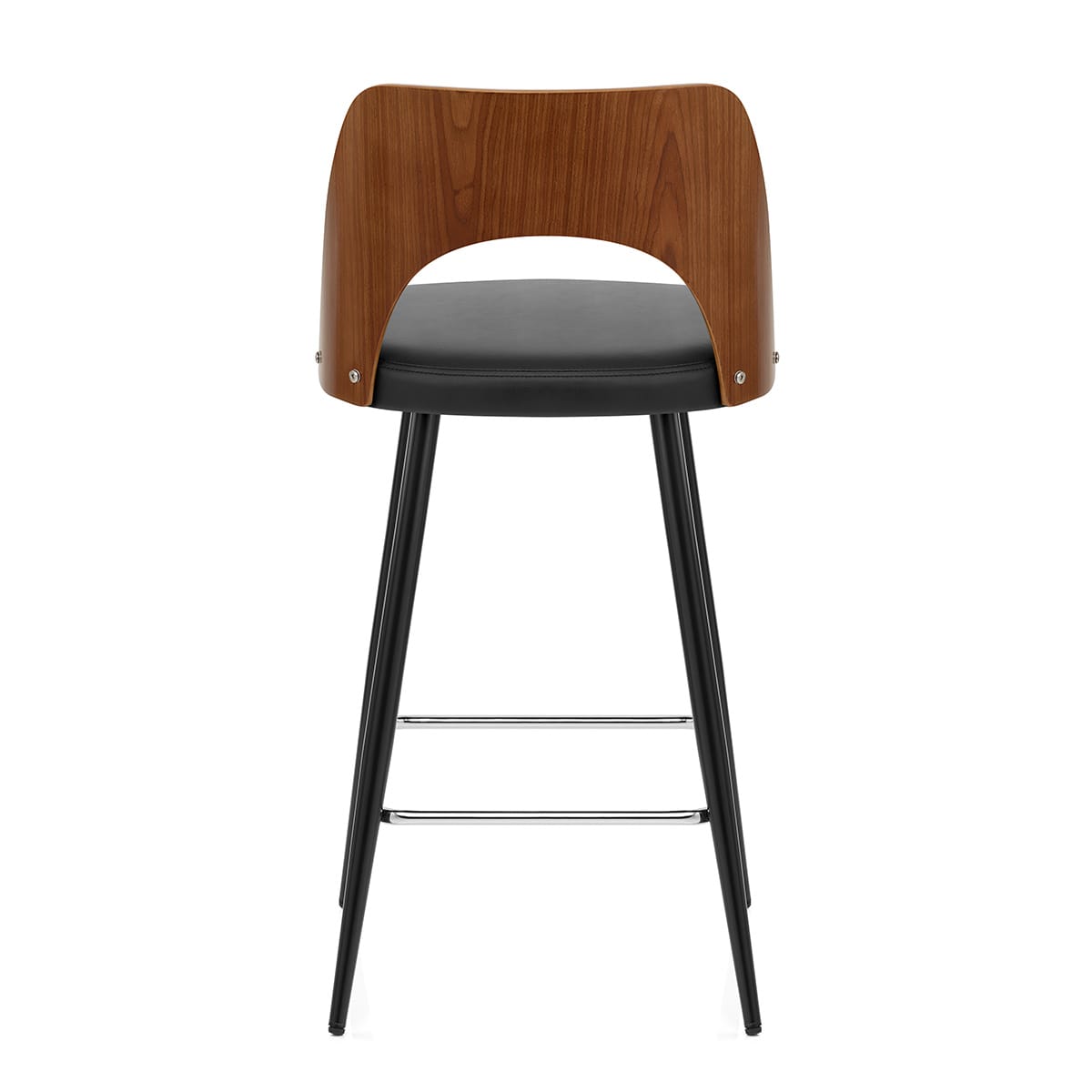 Leo Bar Stool Walnut & Black