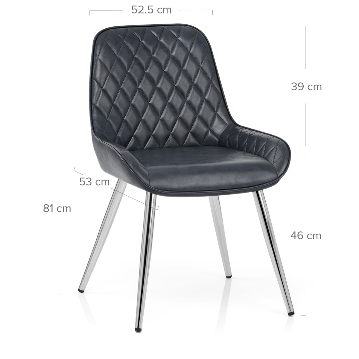 Lincoln Chrome Chair Antique Midnight Blue