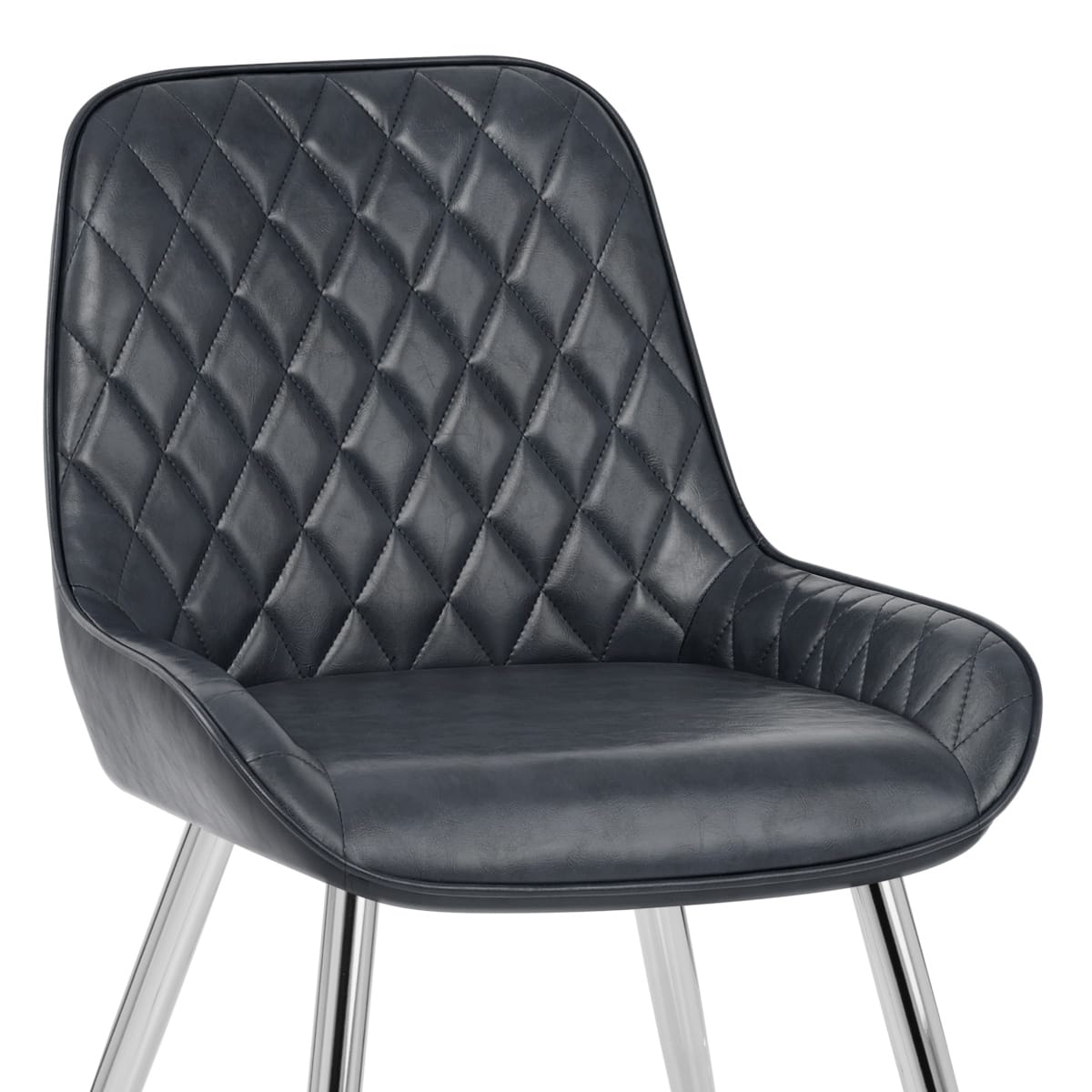 Lincoln Chrome Chair Antique Midnight Blue