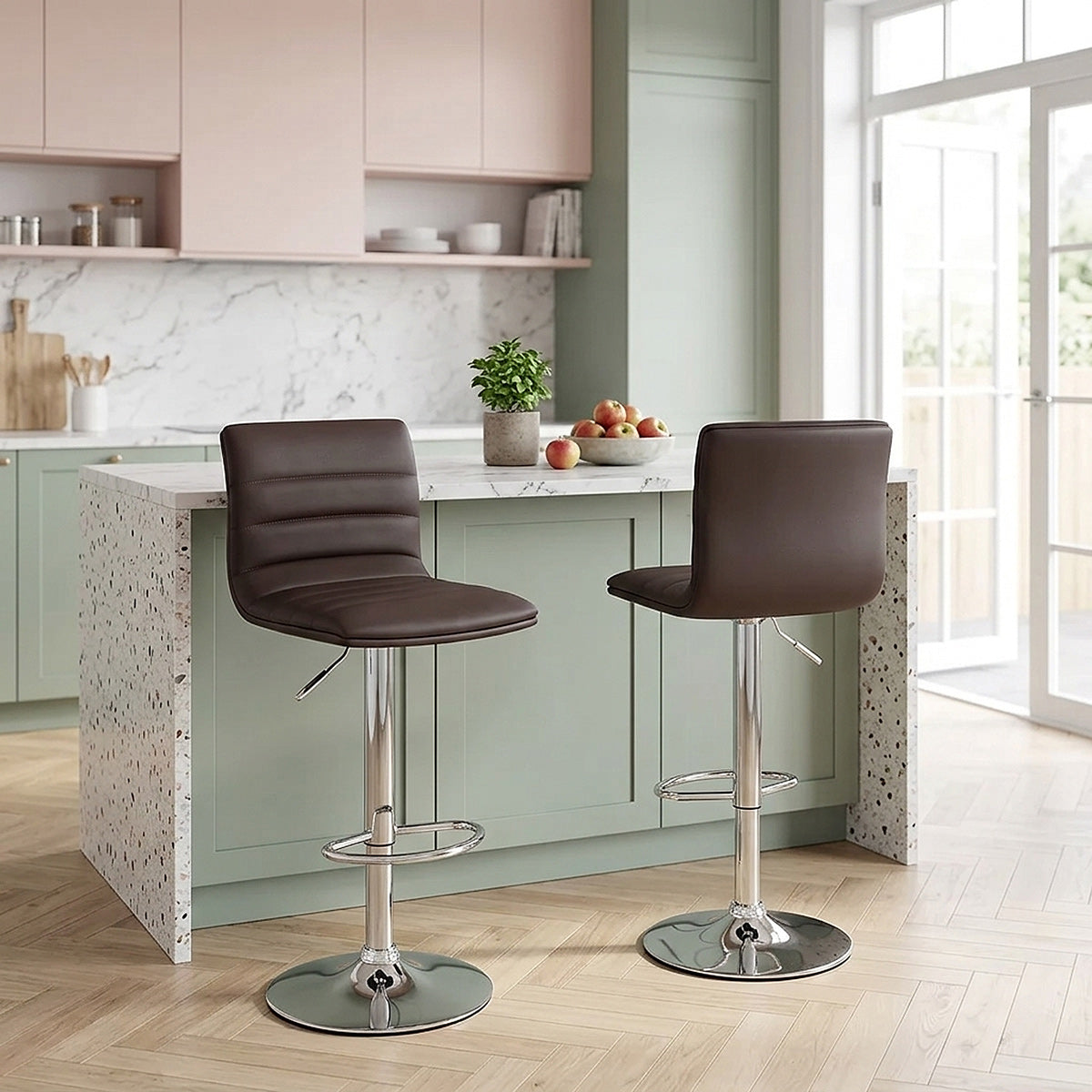 Linear Bar Stool Brown