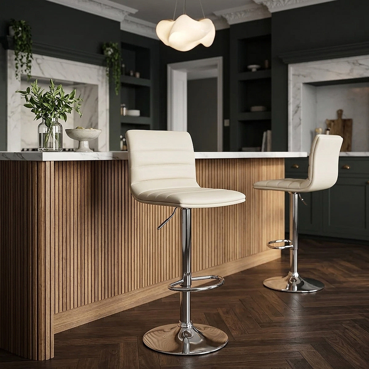 Linear Bar Stool Cream