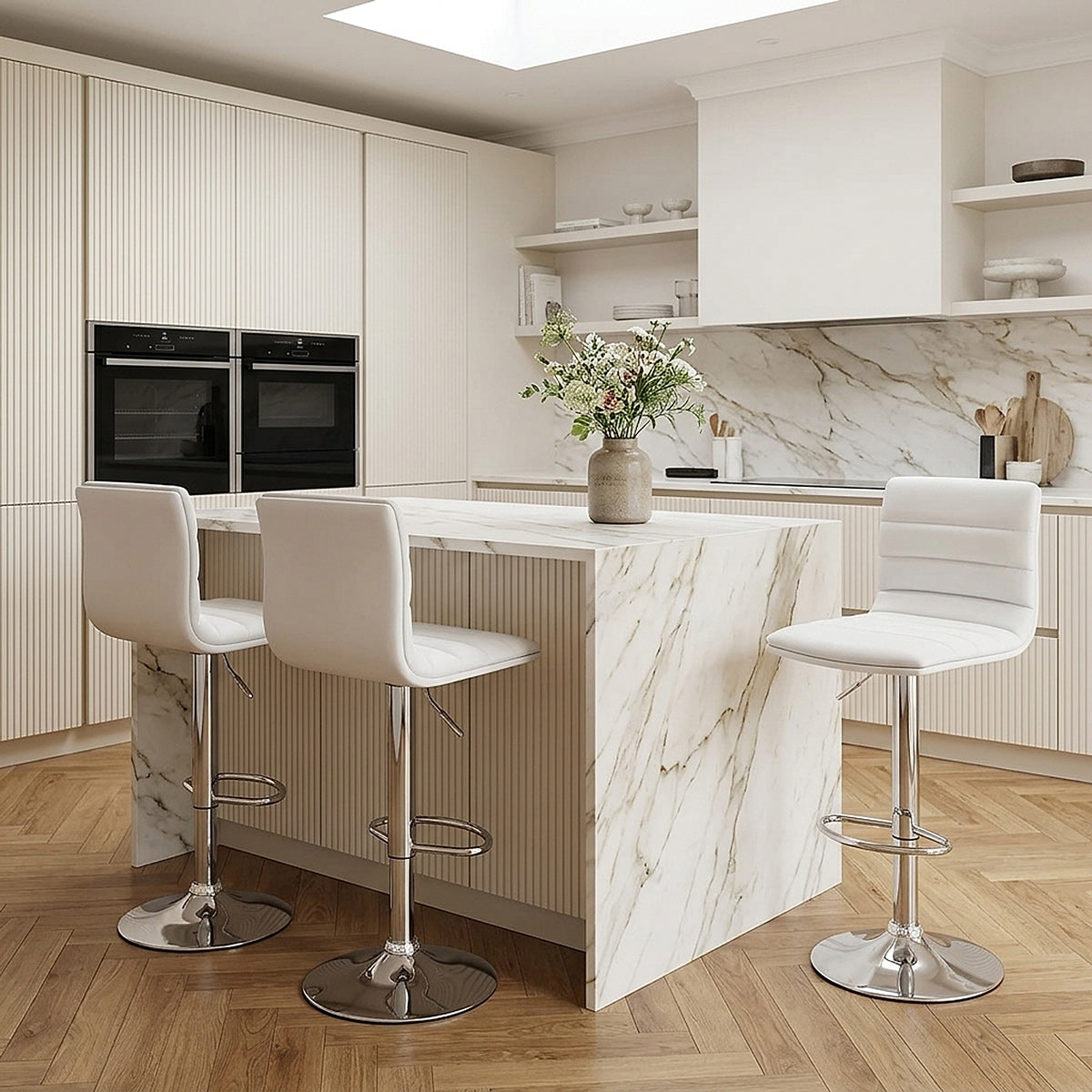 Linear Bar Stool White