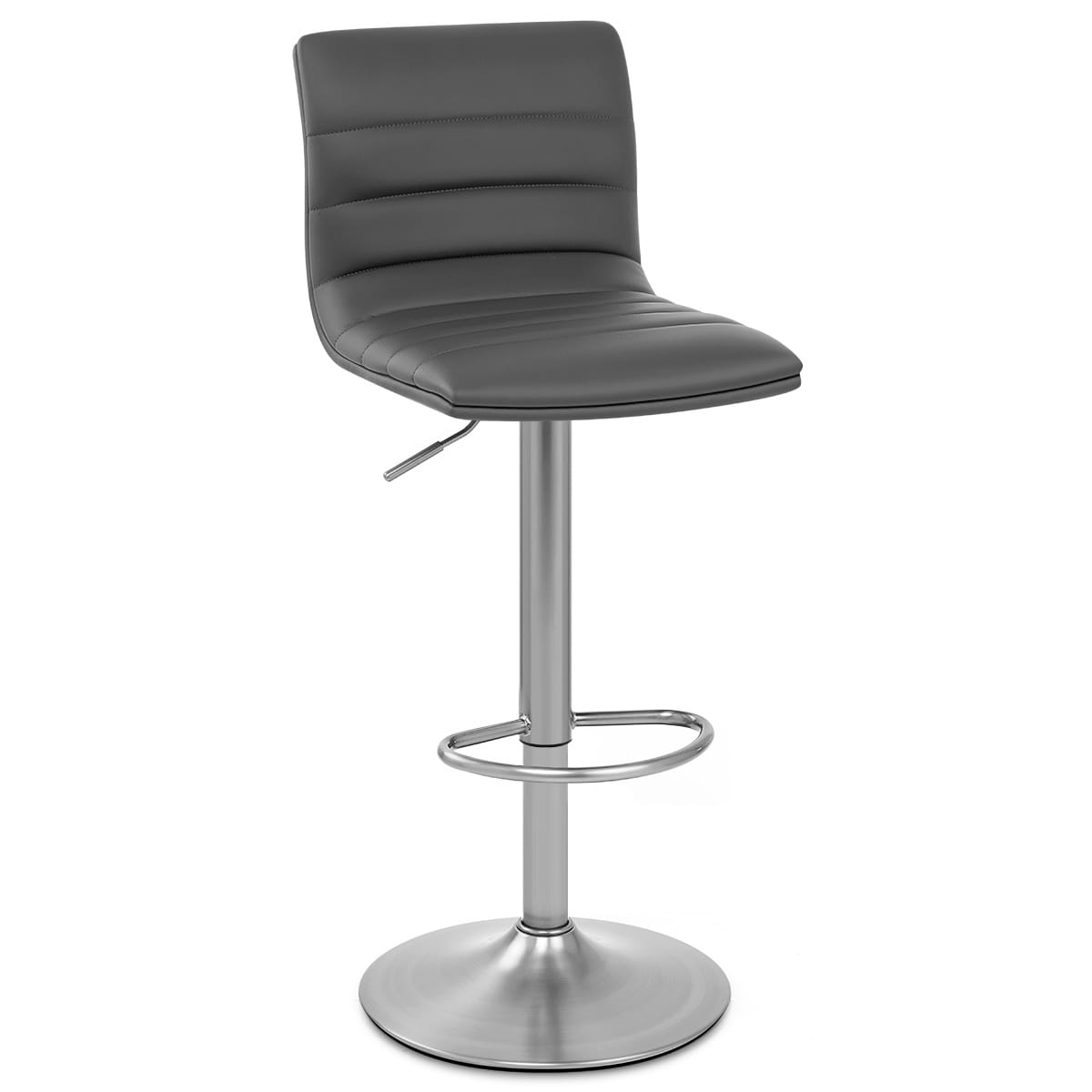 Linear Brushed Steel Bar Stool Grey