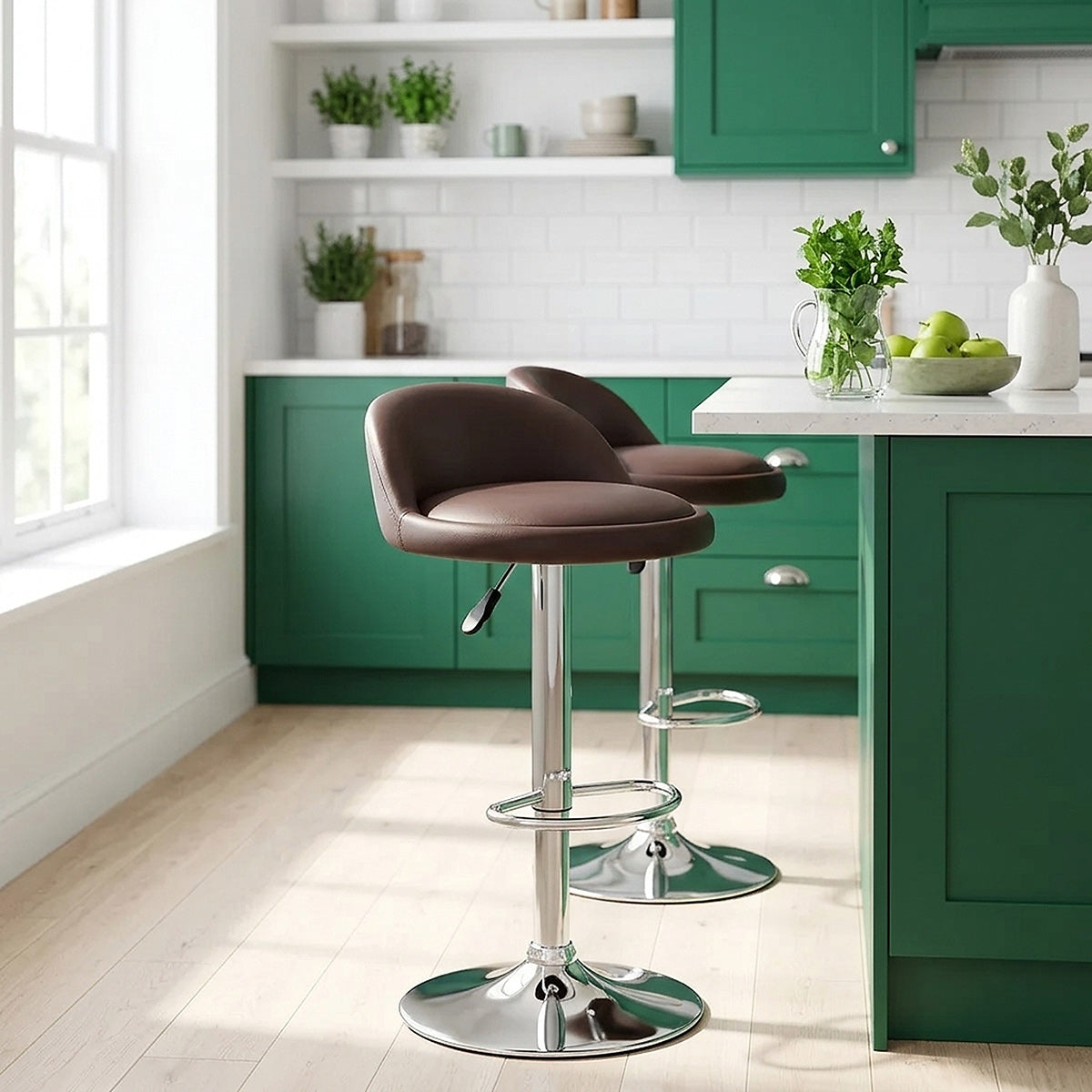 Lulu Real Leather Stool Brown