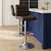 Lush Brushed Steel Bar Stool Brown