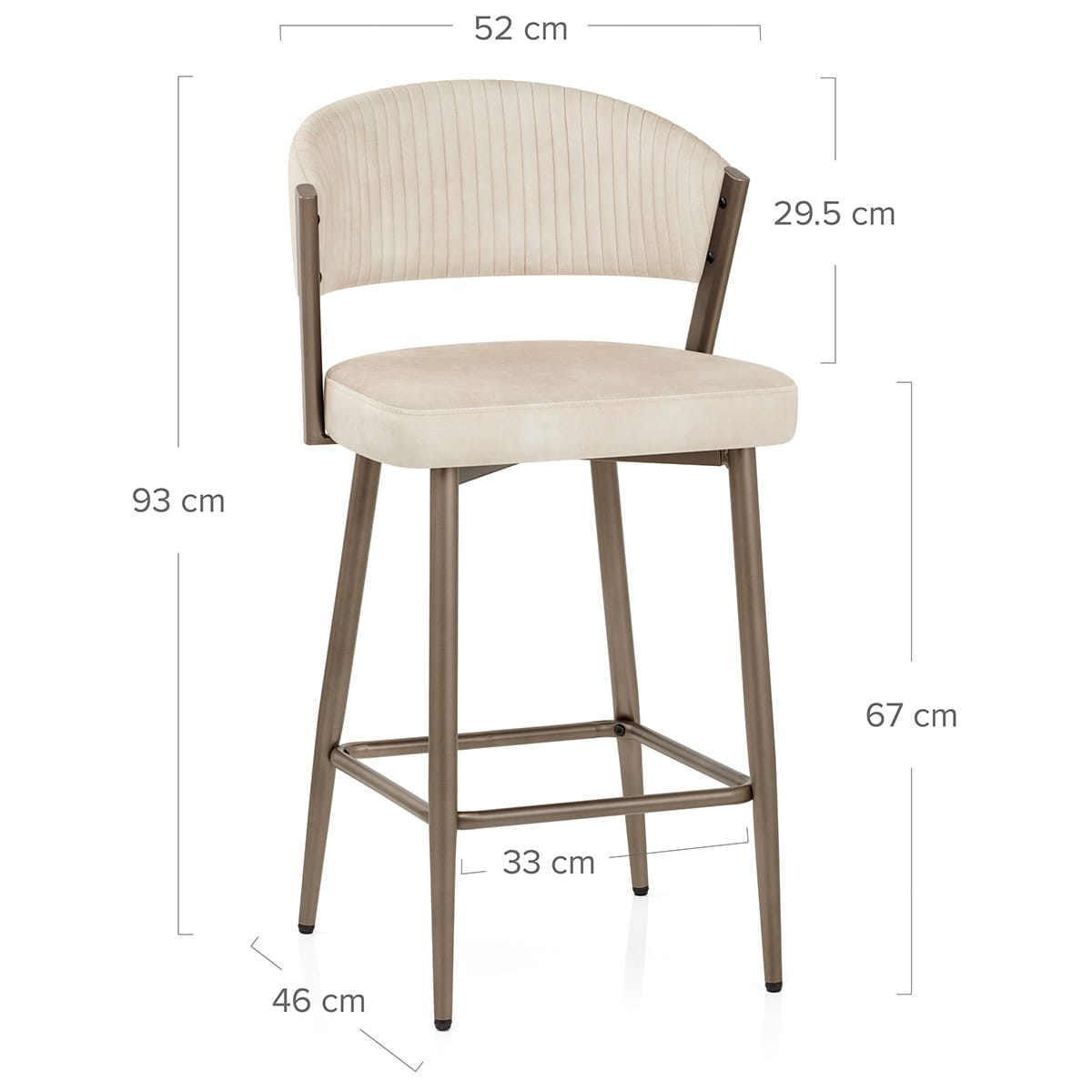 Lusso Bar Stool Cream Velvet