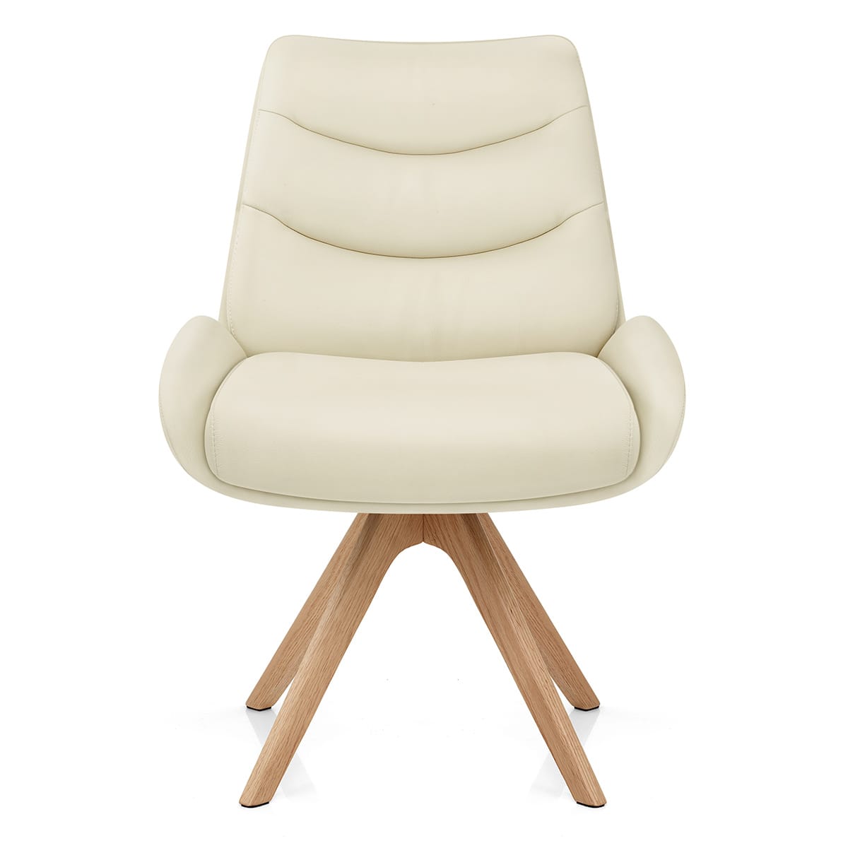 Madrid Real Leather Dining Chair Cream