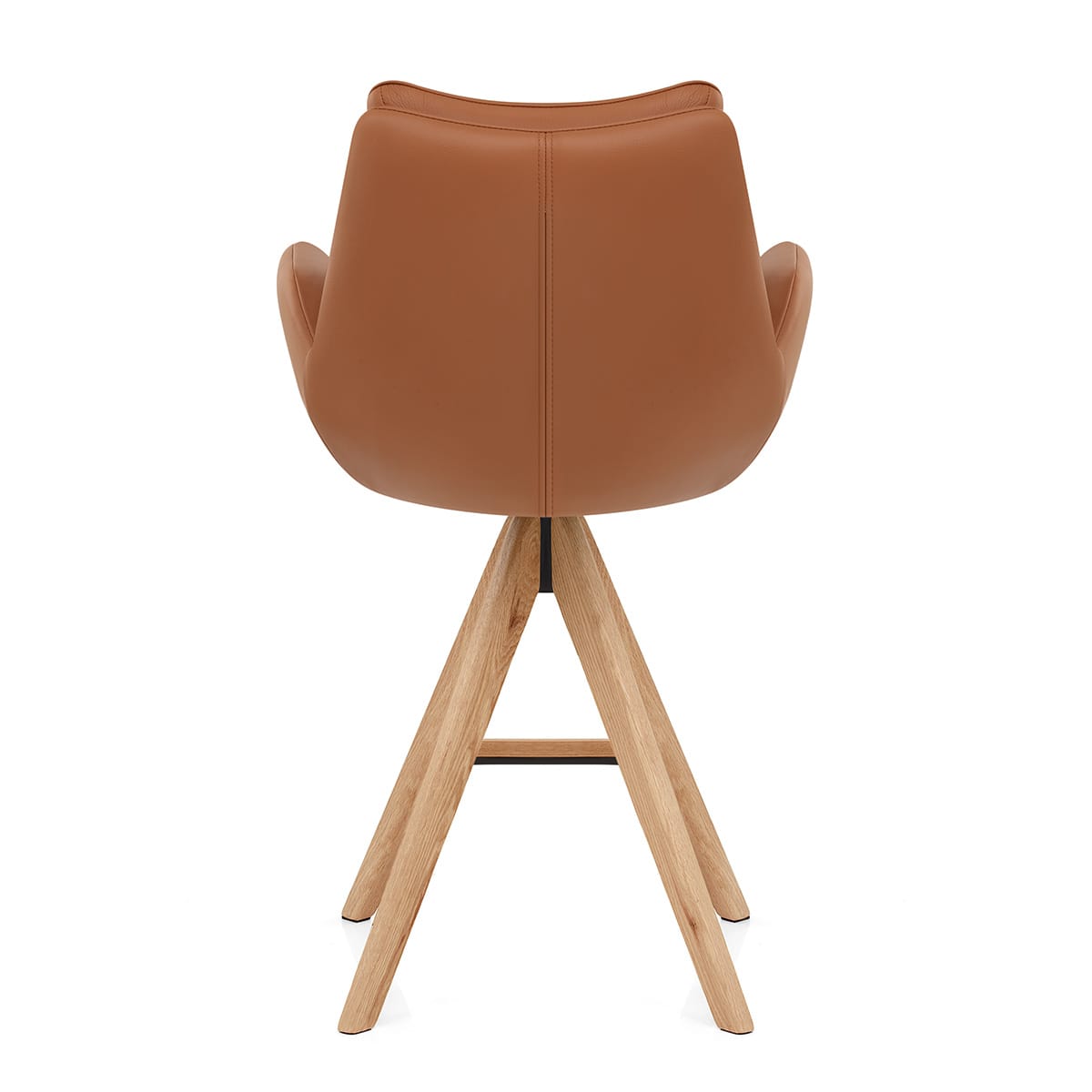 Madrid Real Leather Wooden Stool Tan