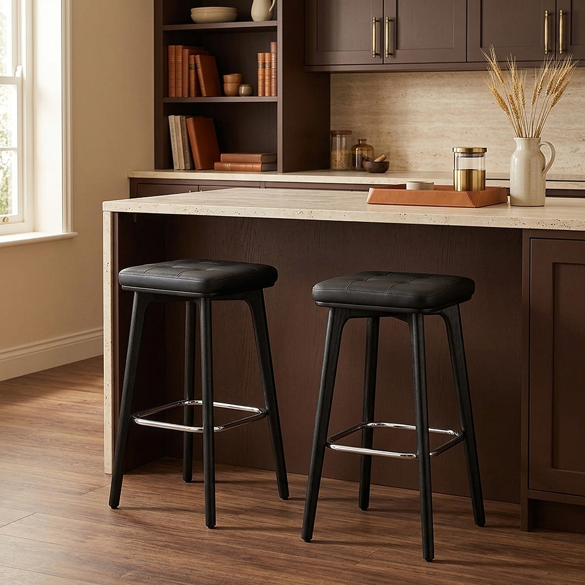 Malmo Black & Chrome Stool