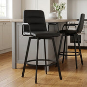 Marco Stool Black Arms & Black Leather