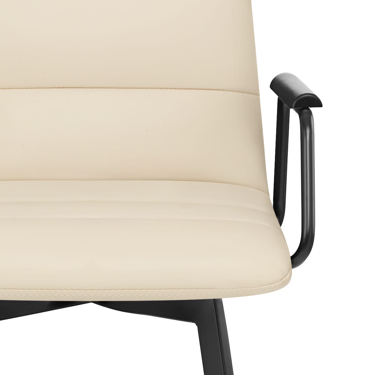 Marco Stool Black Arms & Cream Leather