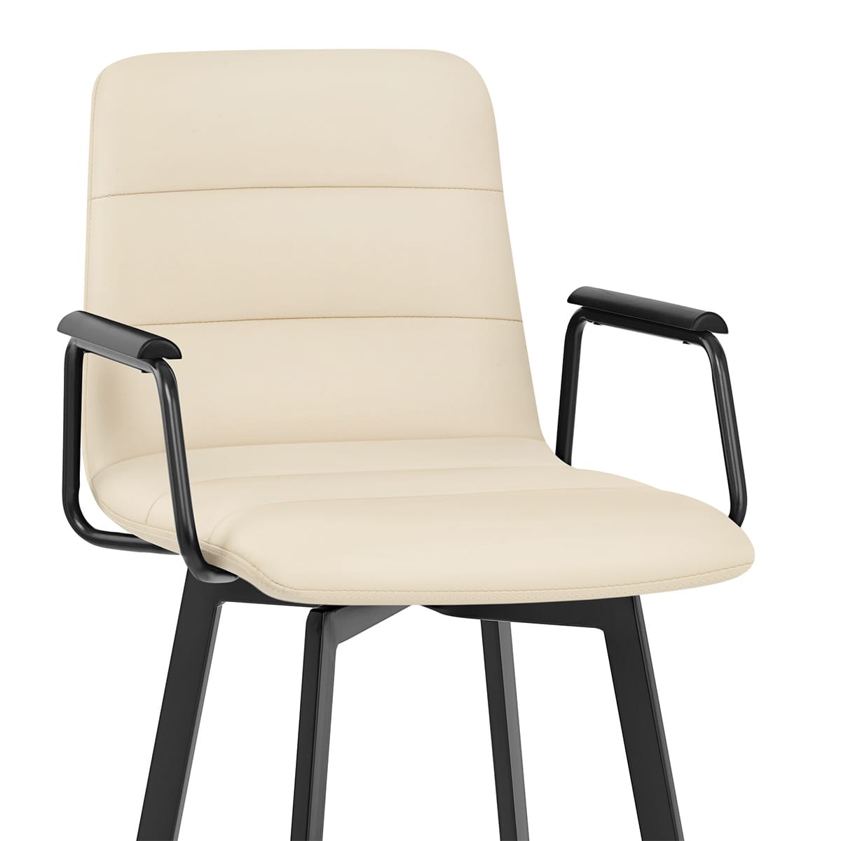 Marco Stool Black Arms & Cream Leather