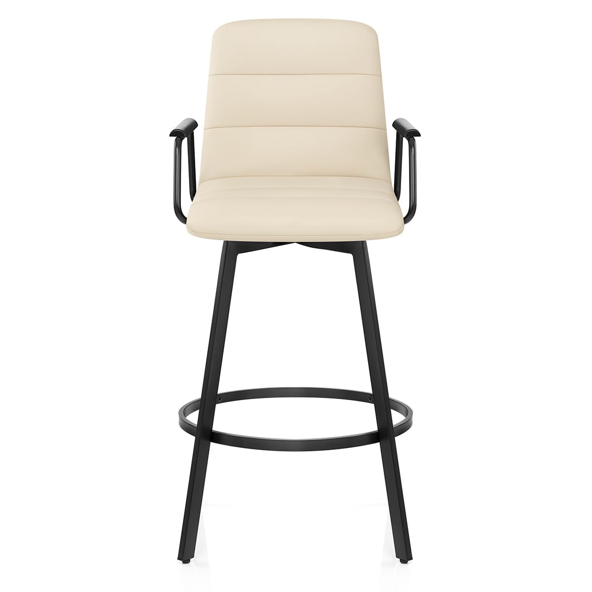 Marco Stool Black Arms & Cream Leather