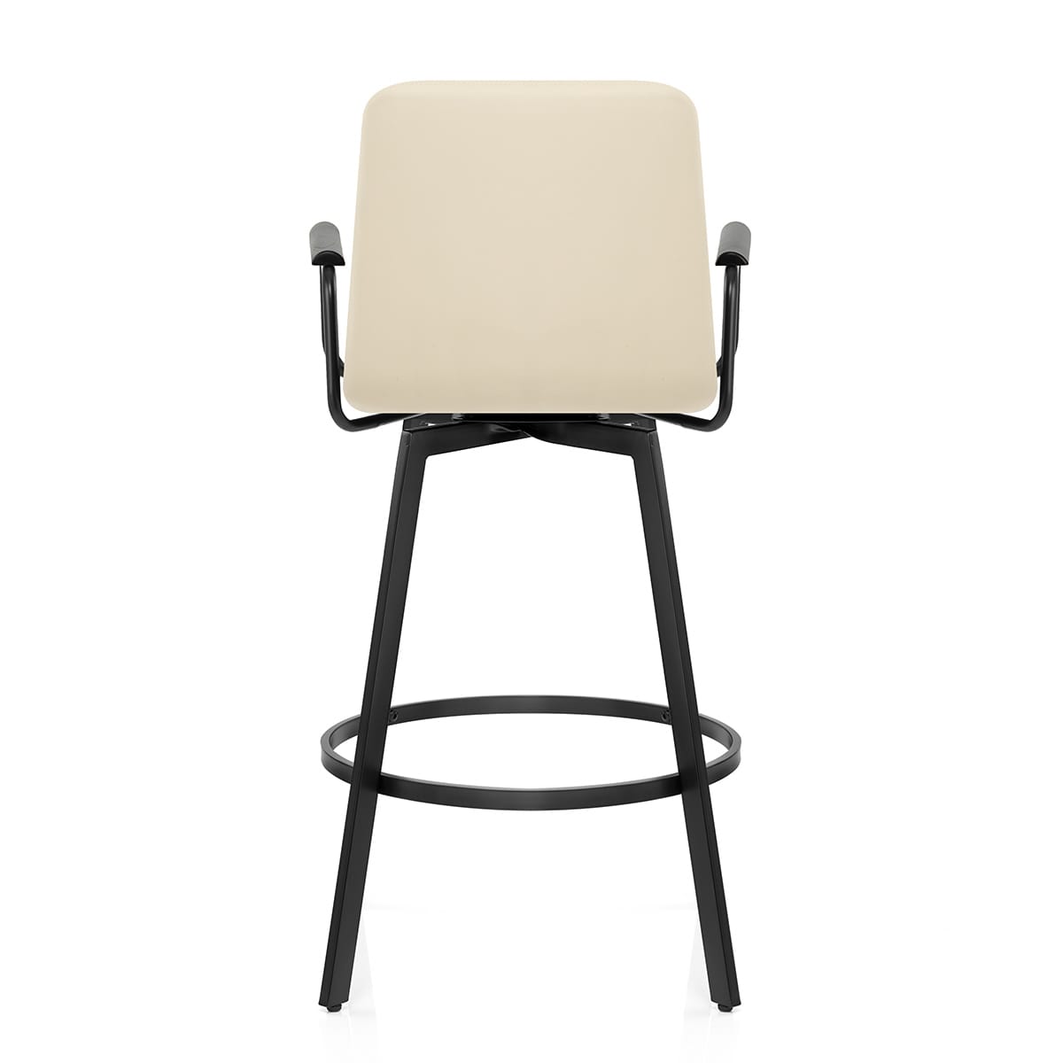 Marco Stool Black Arms & Cream Leather