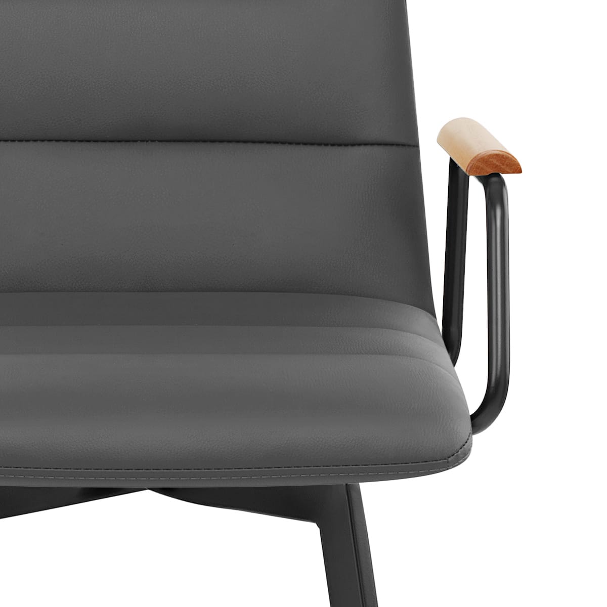 Marco Stool Oak Arms & Grey Leather