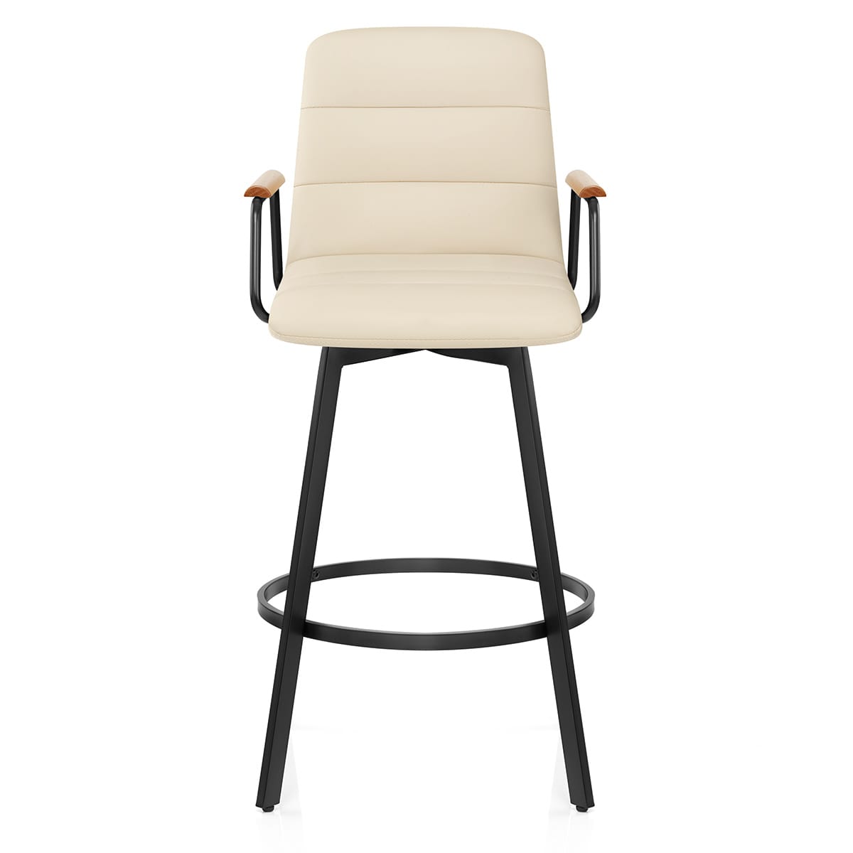 Marco Stool Oak Arms & Cream Leather