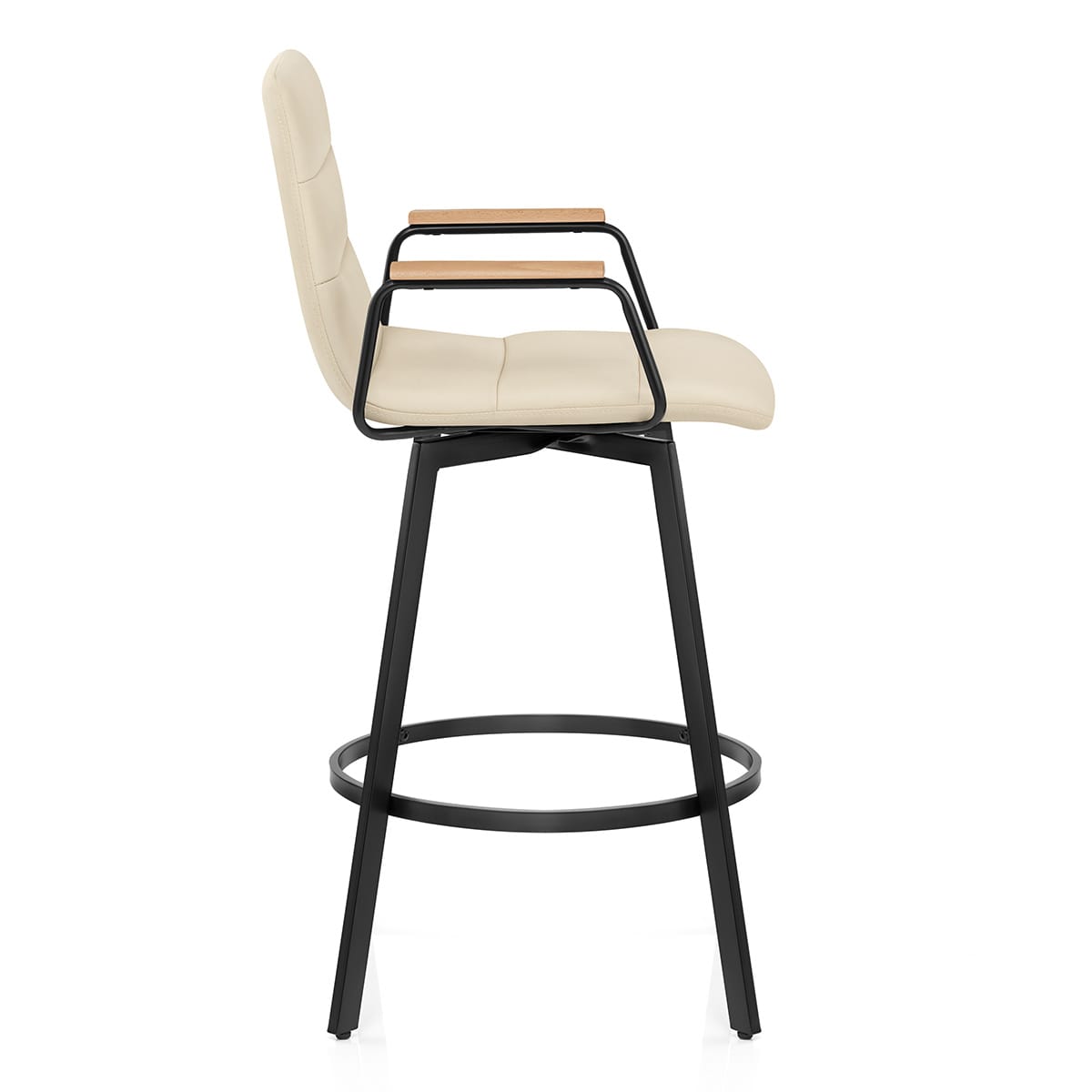 Marco Stool Oak Arms & Cream Leather