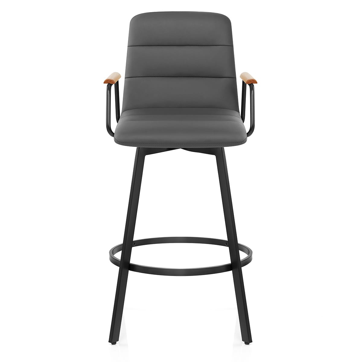 Marco Stool Oak Arms & Grey Leather