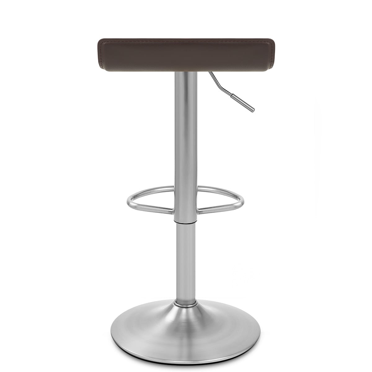 Mars Brushed Steel Bar Stool Brown