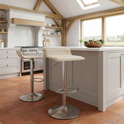 Mars Brushed Steel Bar Stool Cream