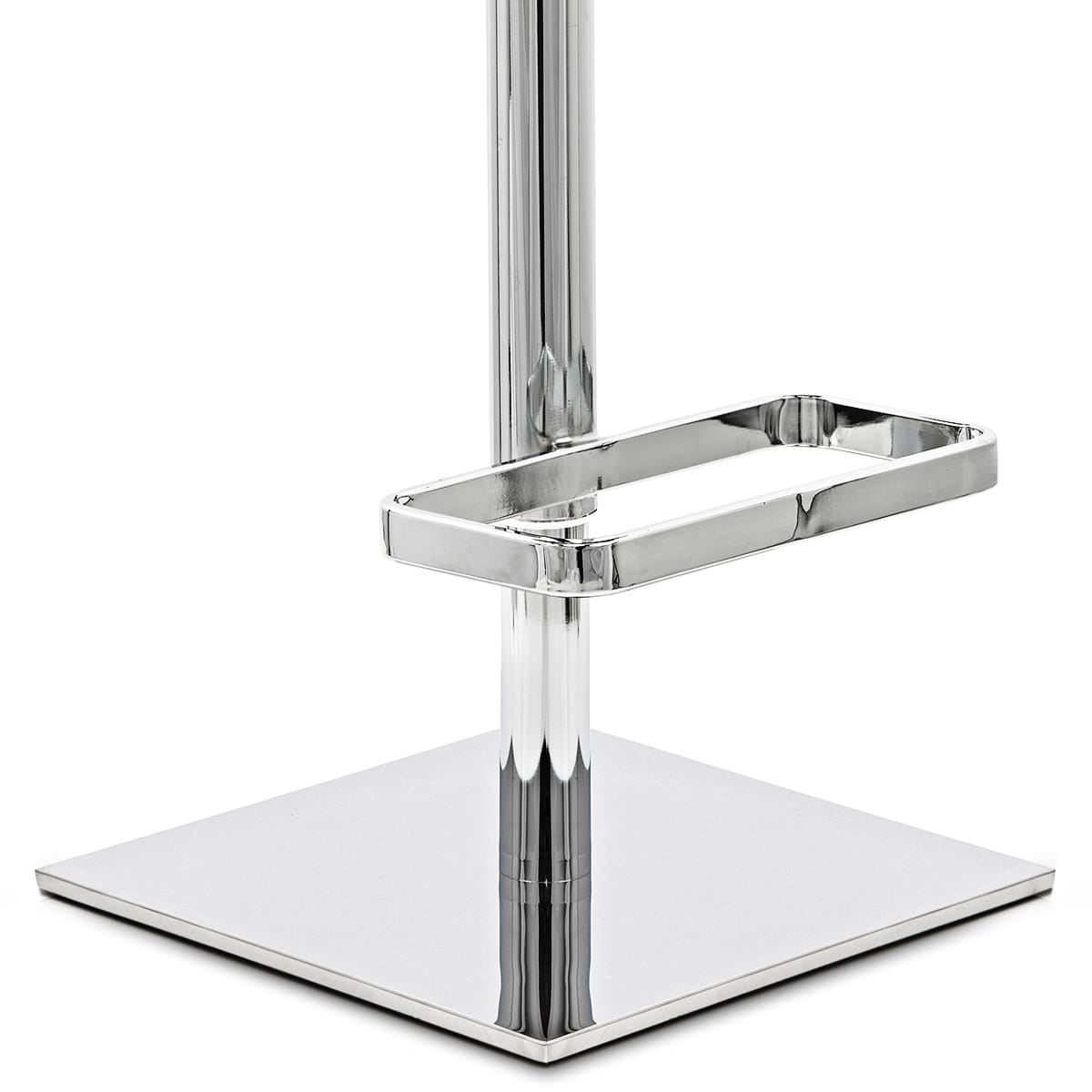 Martello Real Leather Chrome Stool Grey