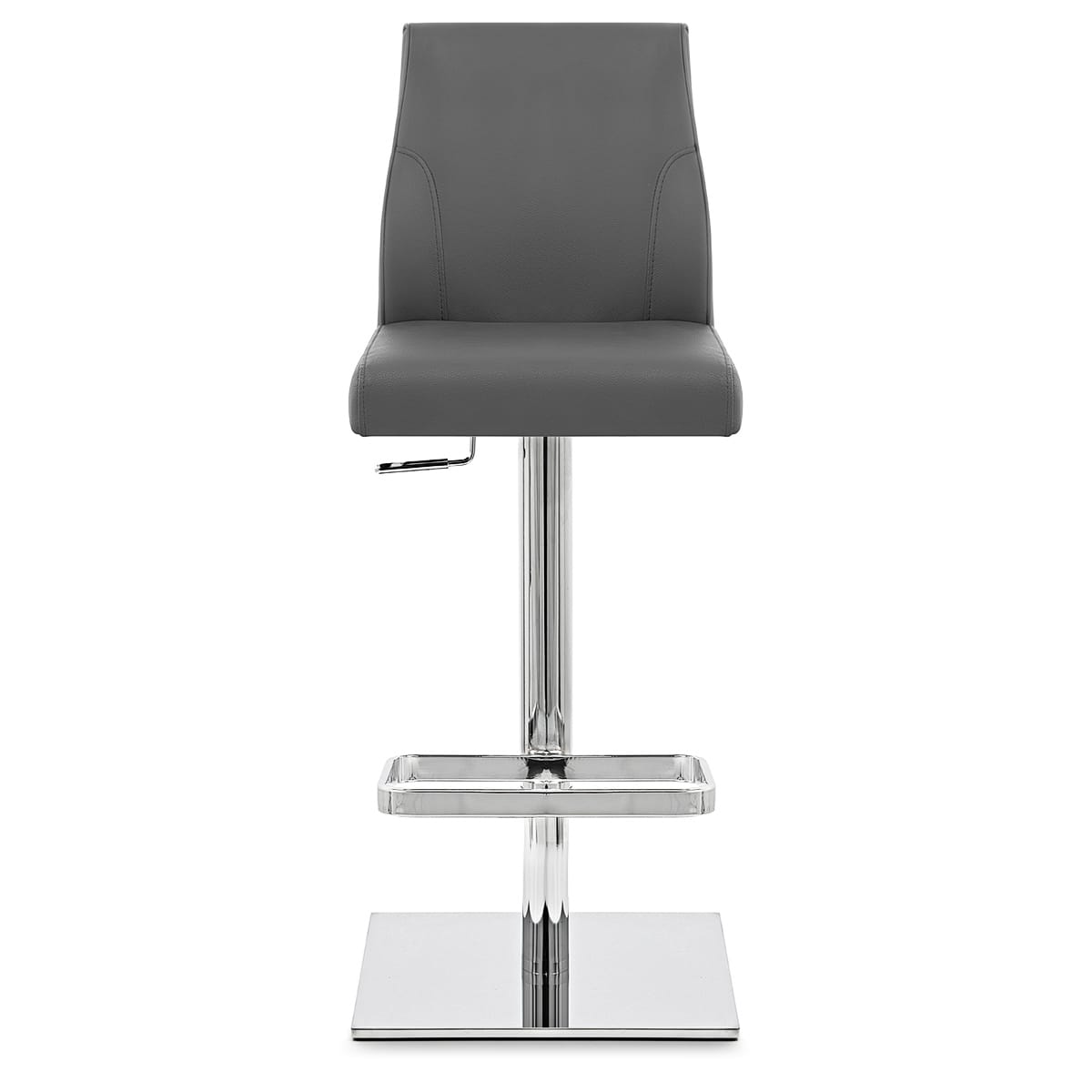 Martello Real Leather Chrome Stool Grey