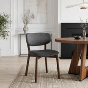 Maya Dark Oak Chair Charcoal Fabric