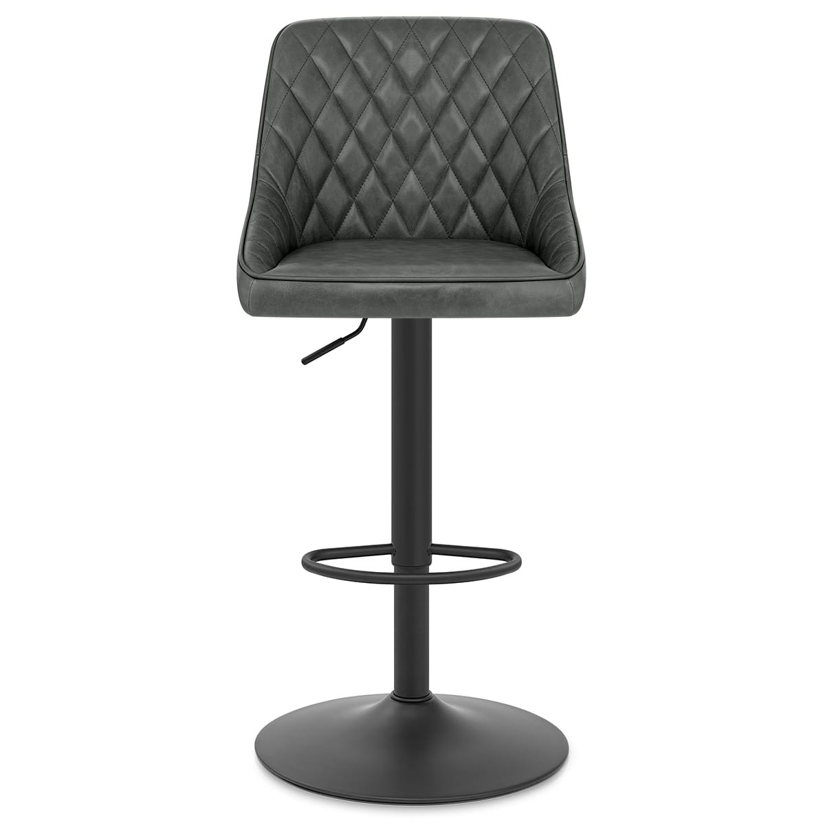 Melbourne Real Leather Stool Antique Charcoal