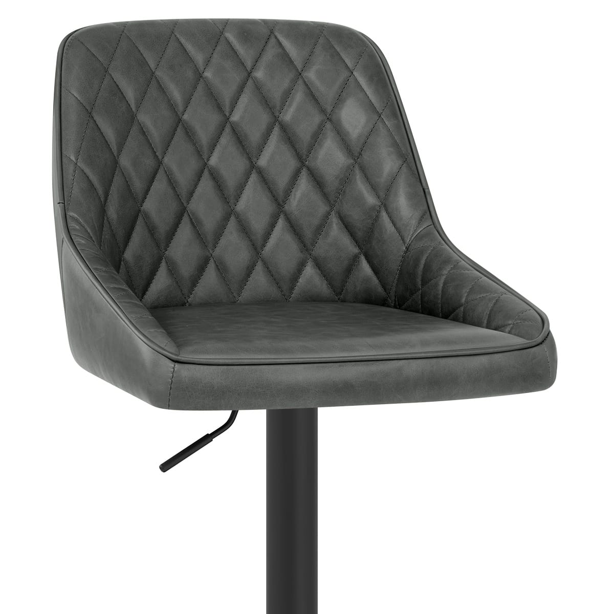 Melbourne Real Leather Stool Antique Charcoal