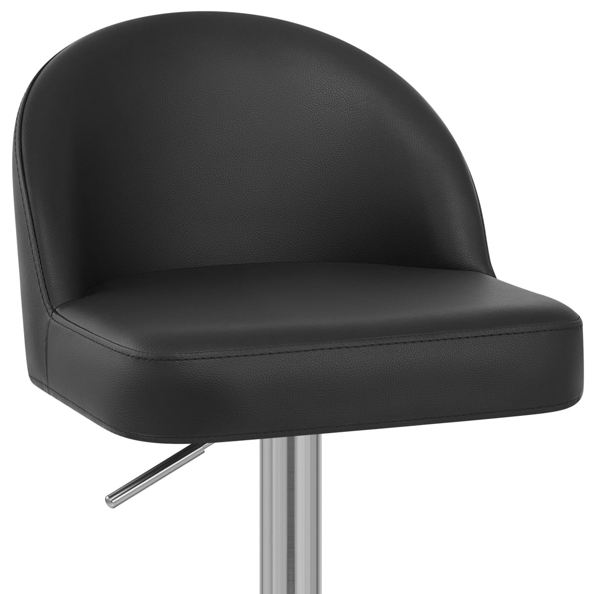 Mimi Brushed Steel Stool Black