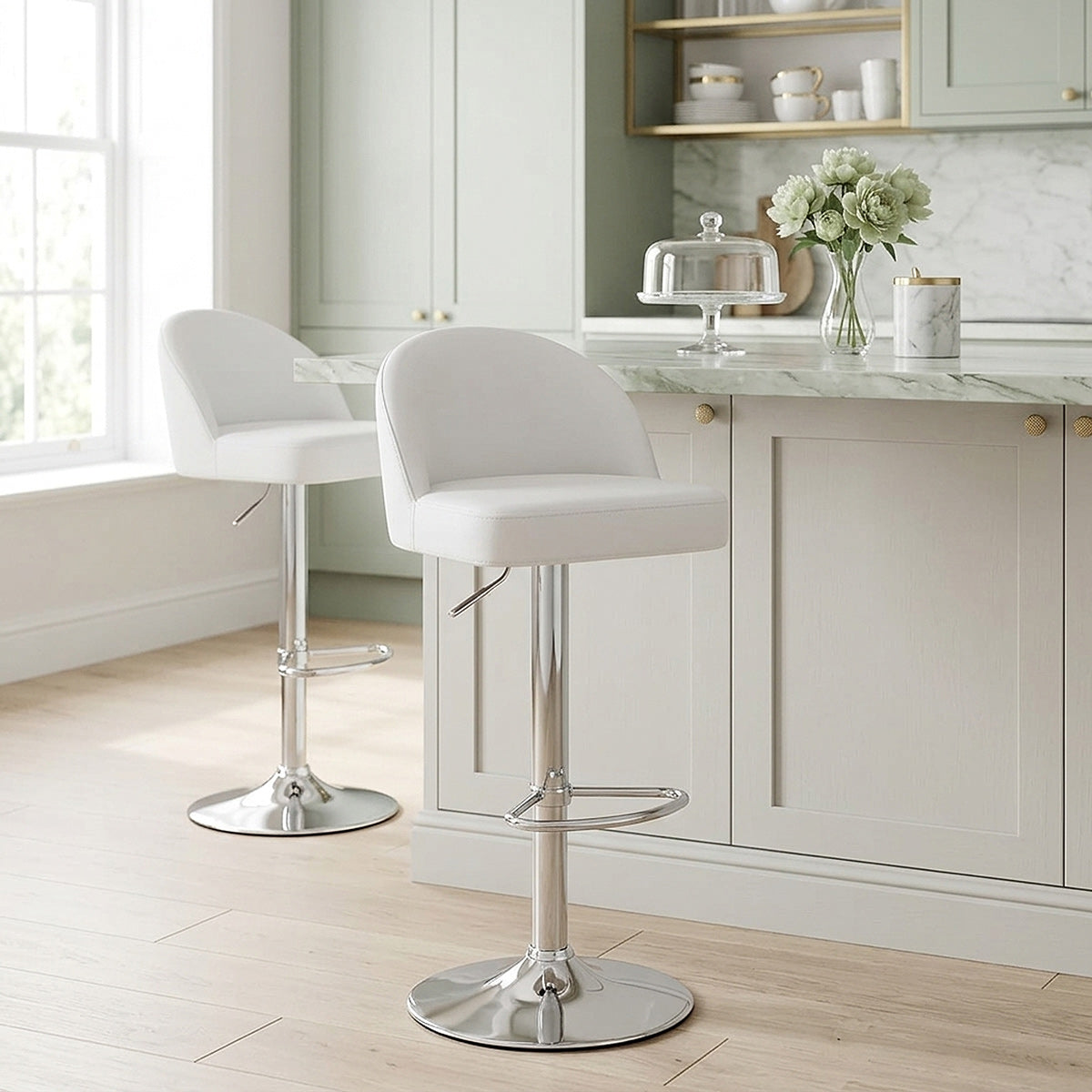 Mimi Chrome Stool White