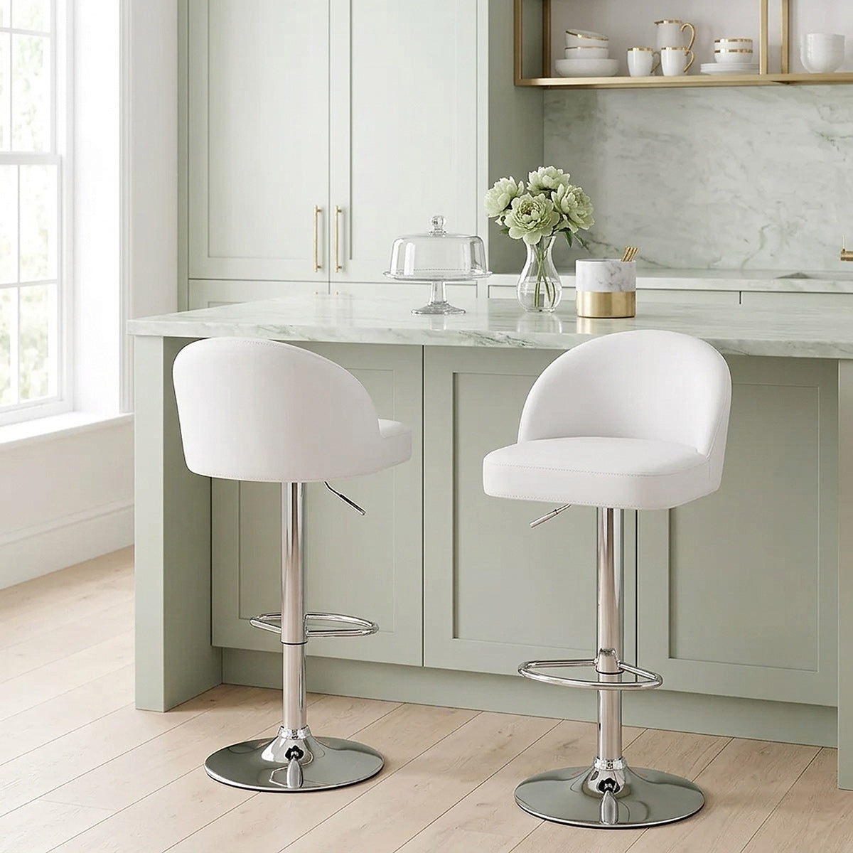 Mimi Chrome Stool White