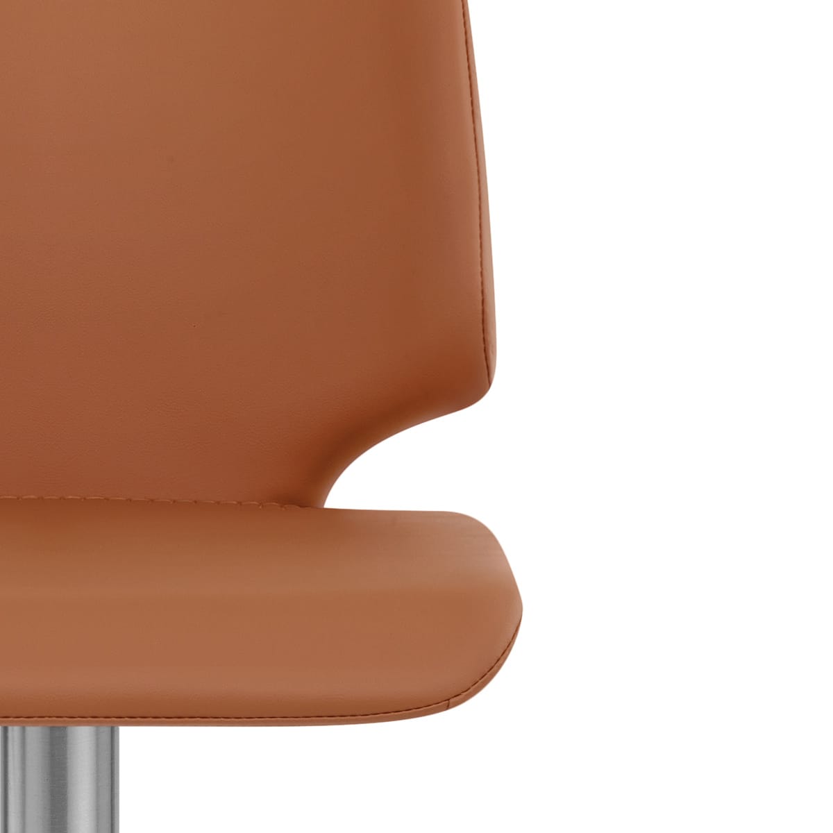 Mode Brushed Steel Stool  Dark Tan