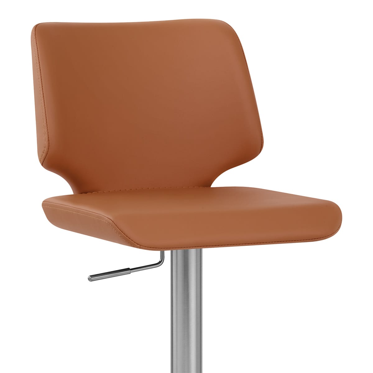 Mode Brushed Steel Stool  Dark Tan