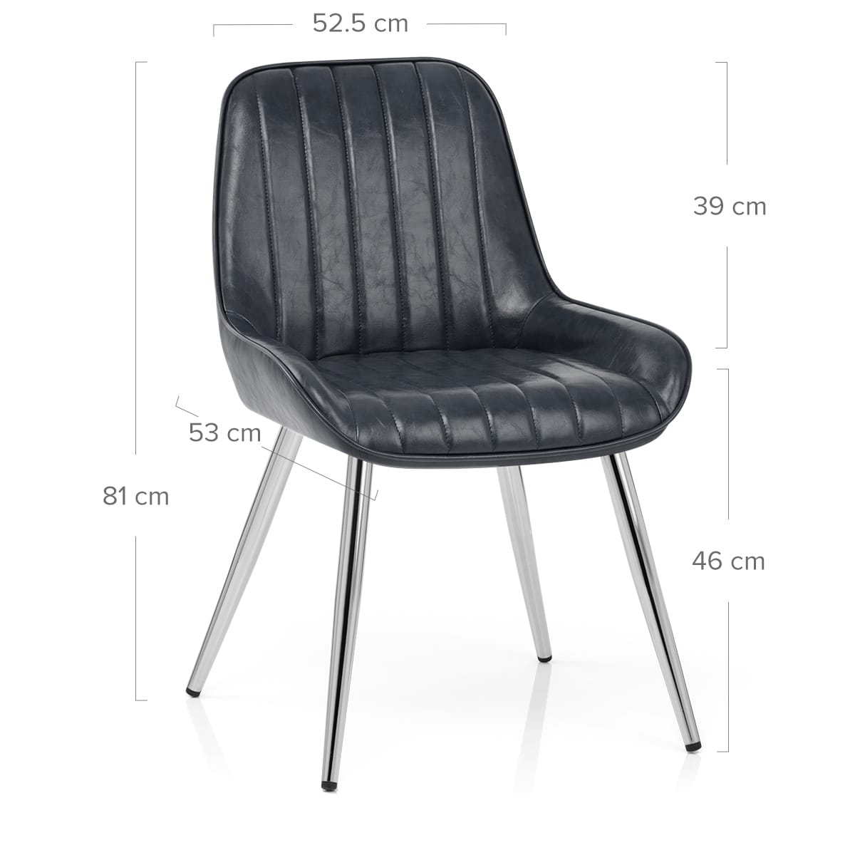 Mustang Chrome Chair Antique Midnight Blue
