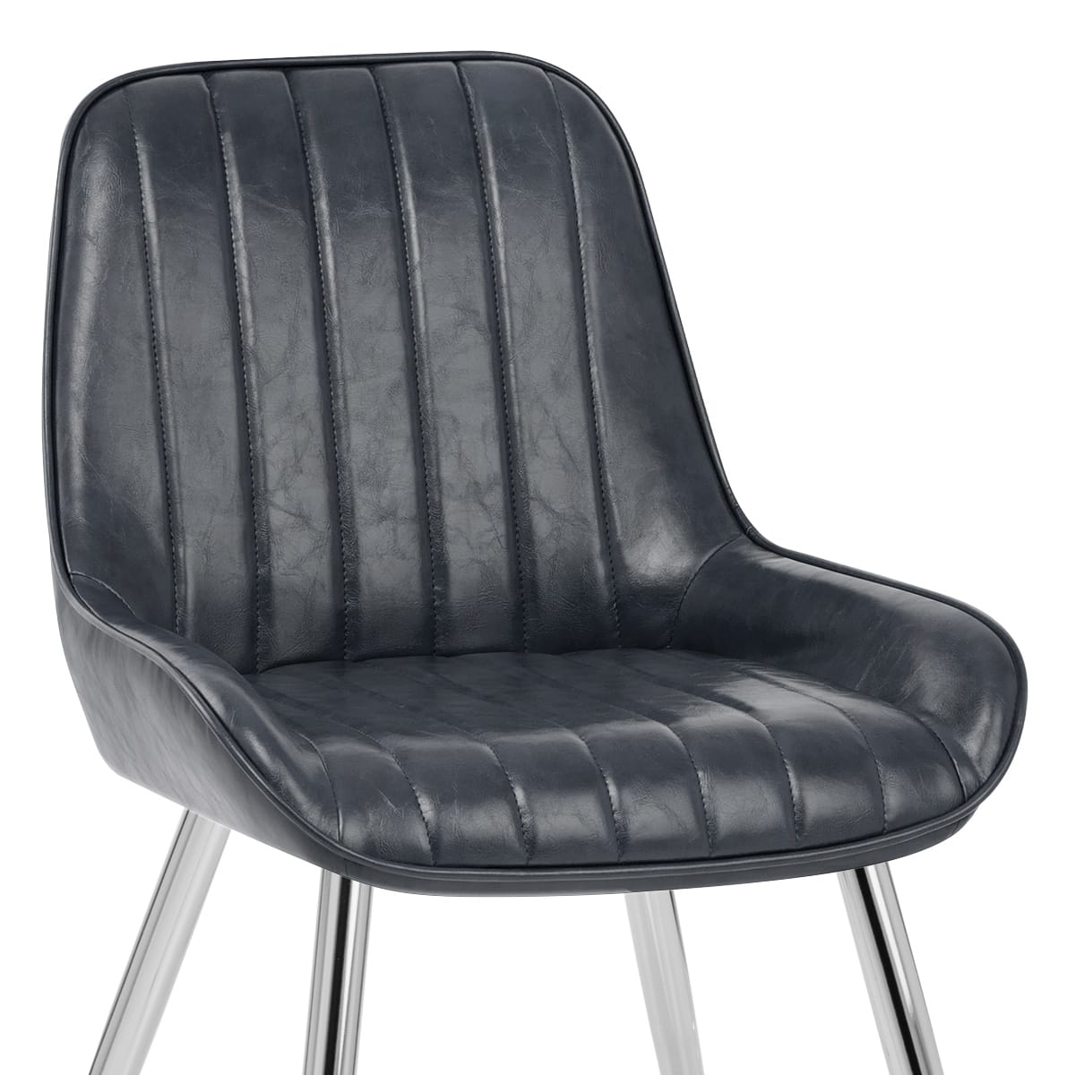 Mustang Chrome Chair Antique Midnight Blue