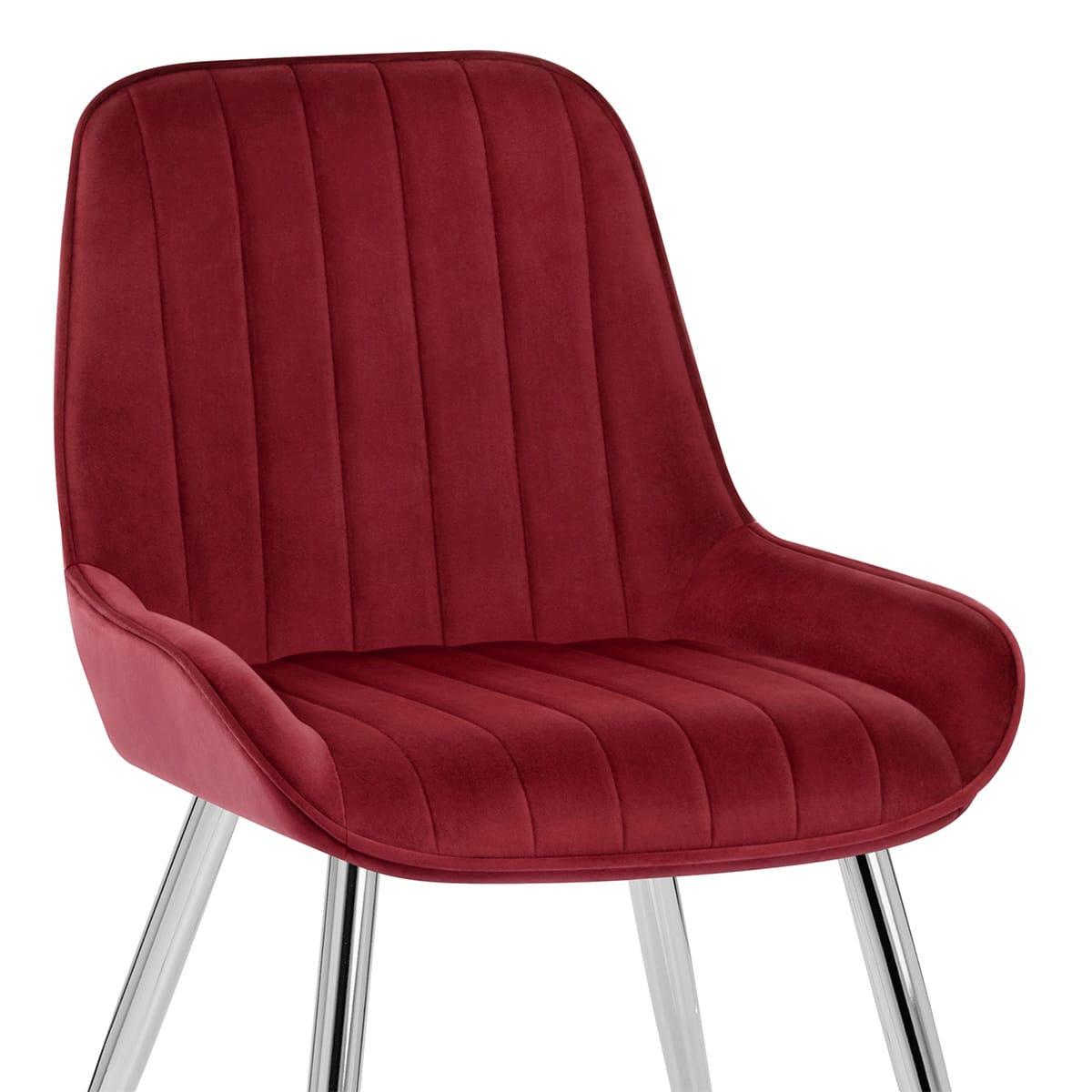 Mustang Chrome Chair Red Velvet