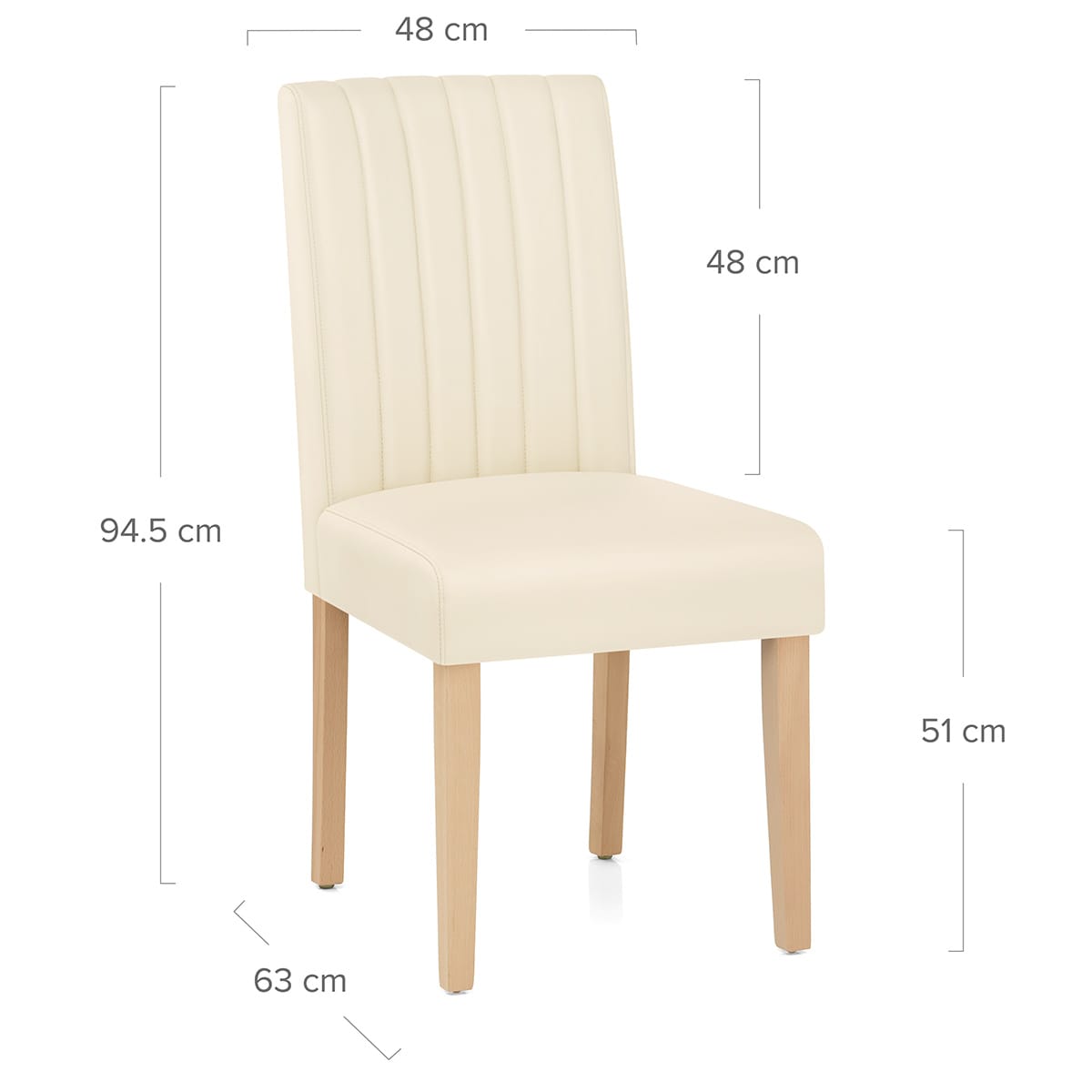 Newbury Real Leather Dining Chair Cream