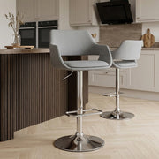 Nuevo Bar Stool Grey Fabric