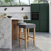 Oliver Oak Stool Charcoal Fabric