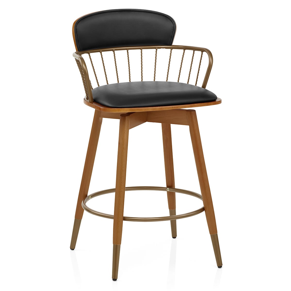 Opera Bar Stool Walnut & Black