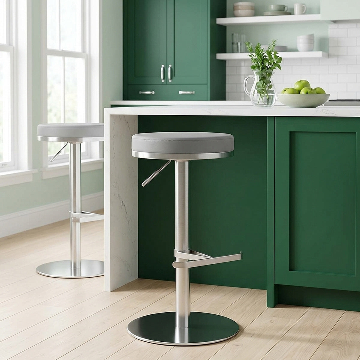 Oracle Brushed Steel Stool Grey