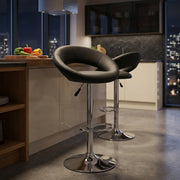 Padded Crescent Bar Stool Black