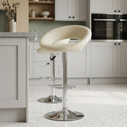 Padded Crescent Bar Stool Cream