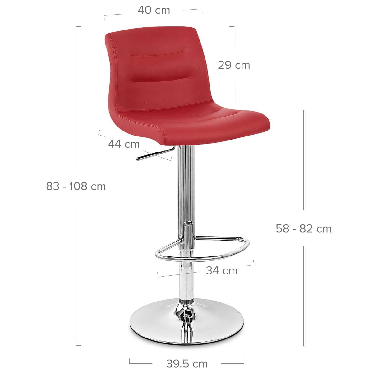 Paradis Bar Stool Red