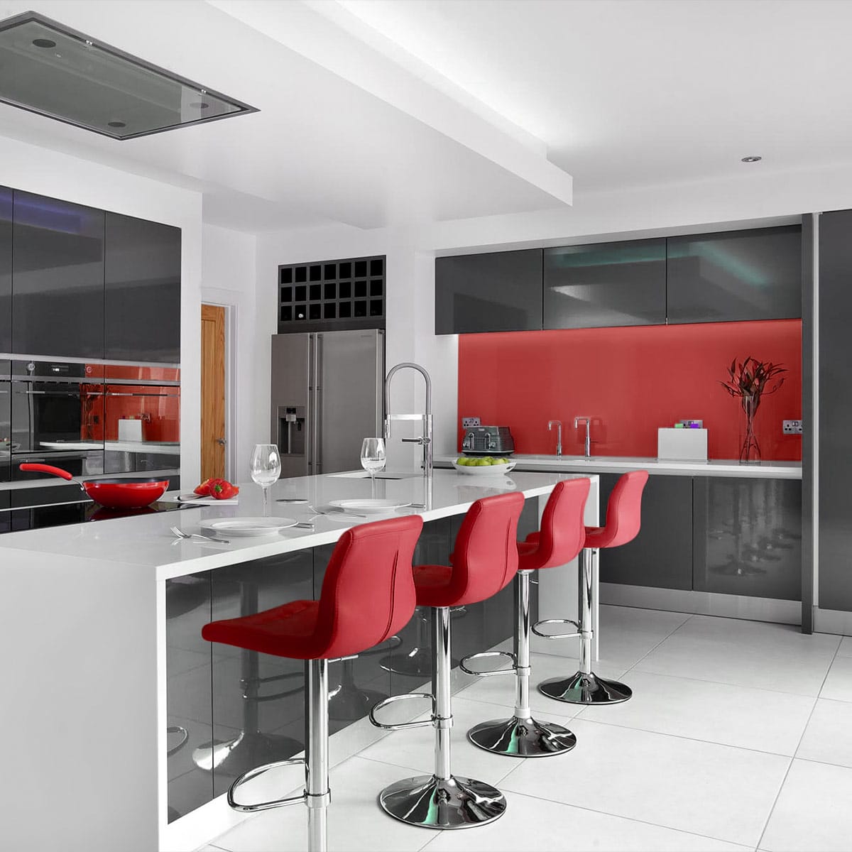 Paradis Bar Stool Red