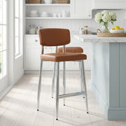 Parker Bar Stool Tan Real Leather
