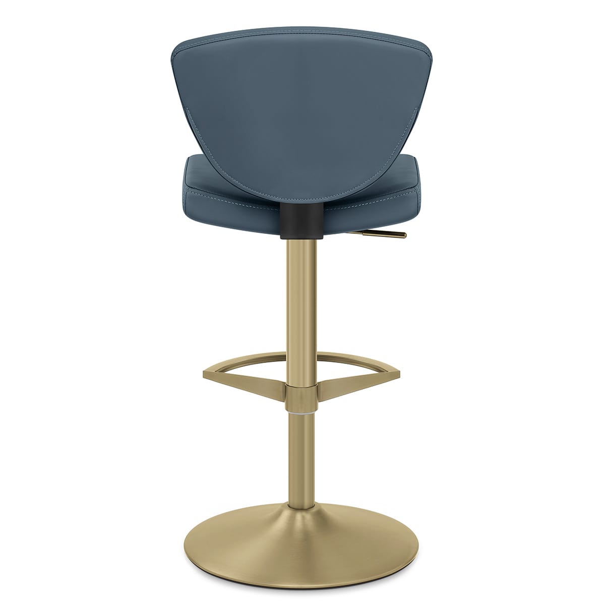 Pearl Real Leather Gold Stool Blue