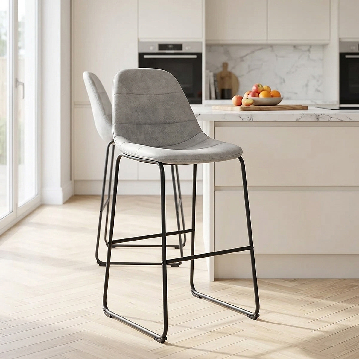 Platina Bar Stool Antique Light Grey