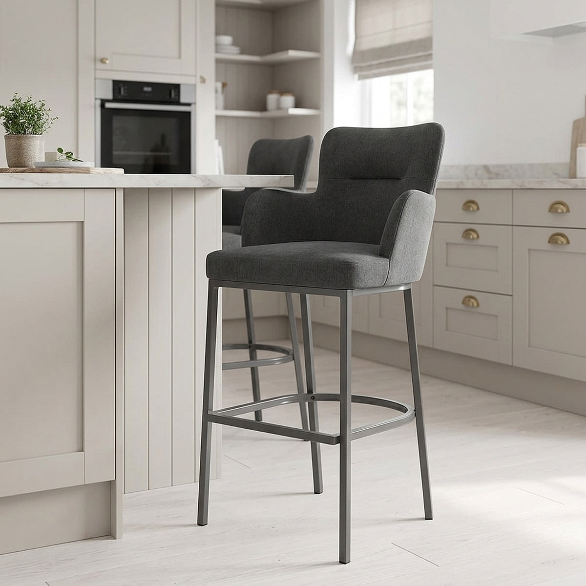 Porter Bar Stool Charcoal Fabric